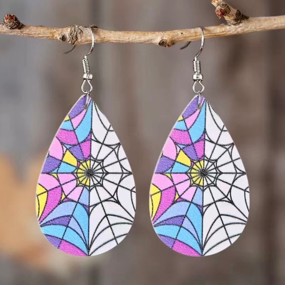 🖤 Wednesday Inspired Fabric Drop Earrings - Picture 1 of 5